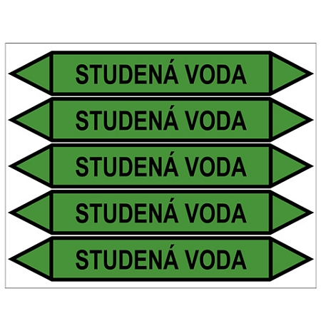 Značení potrubí, studená voda